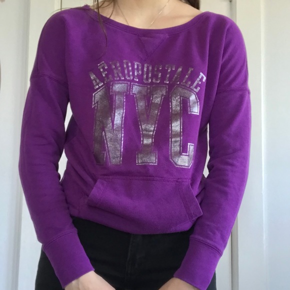Aeropostale Sweaters - Aeropostale Purple And Silver Crewneck